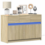 Tv-Meubel Met Led 91X34X61 Cm Bewerkt Hout