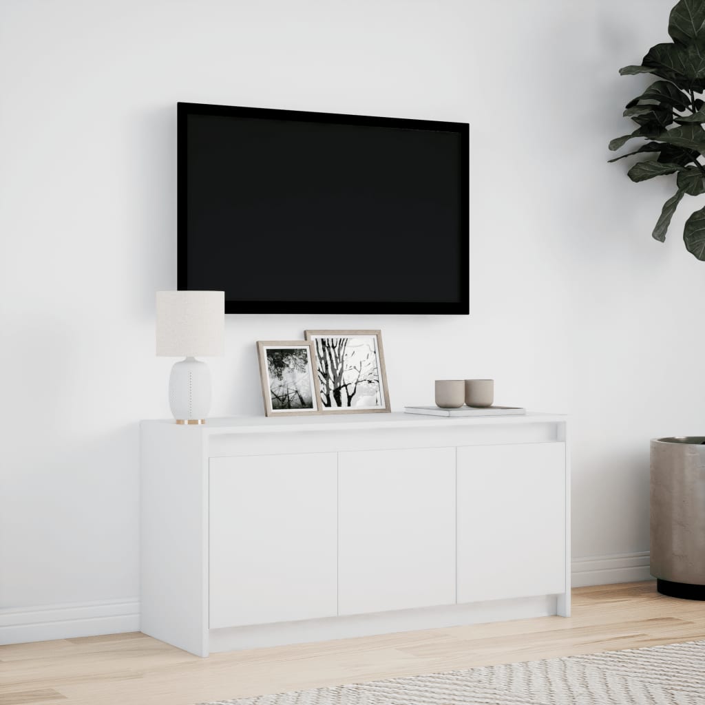 Tv-Meubel Met Led 100X34X50 Cm Bewerkt Hout