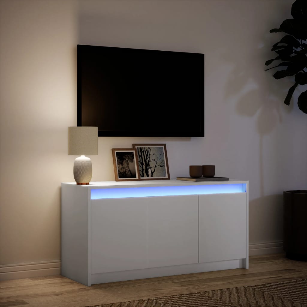Tv-Meubel Met Led 100X34X50 Cm Bewerkt Hout