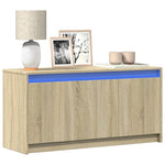 Tv-Meubel Met Led 100X34X50 Cm Bewerkt Hout