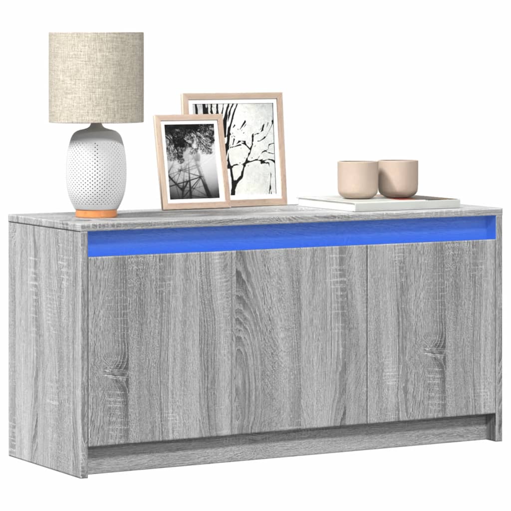 Tv-Meubel Met Led 100X34X50 Cm Bewerkt Hout