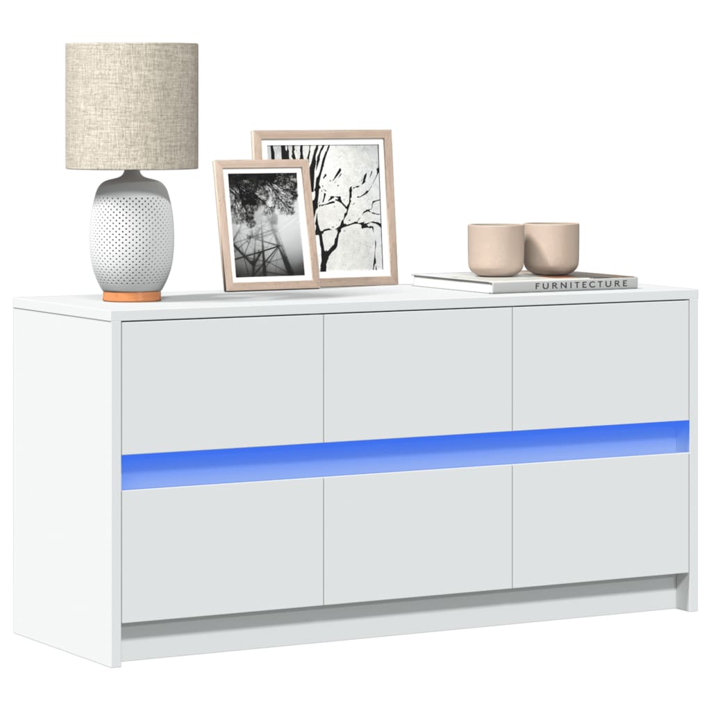 Tv-Meubel Met Led 180X34X50 Cm Bewerkt Hout