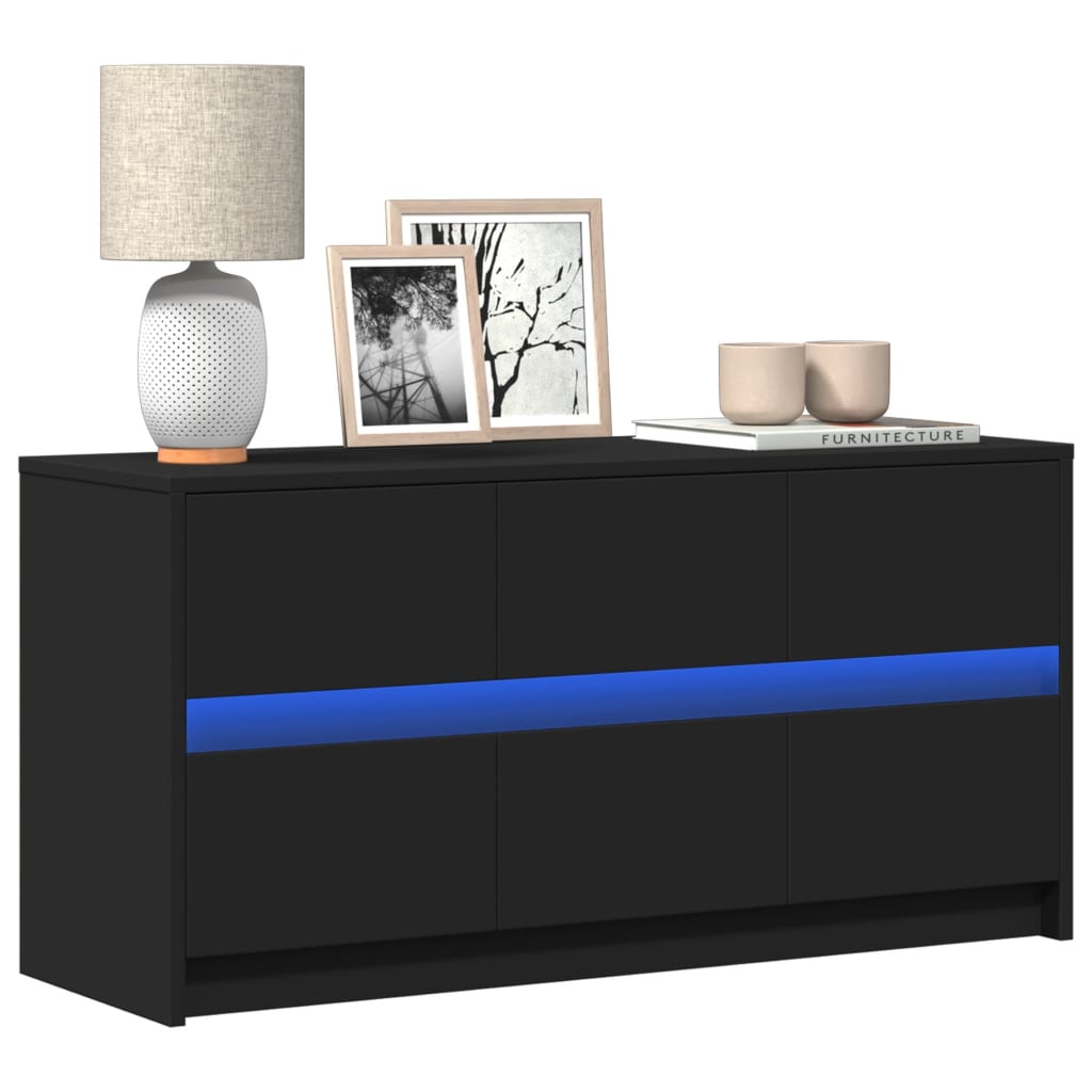 Tv-Meubel Met Led 180X34X50 Cm Bewerkt Hout