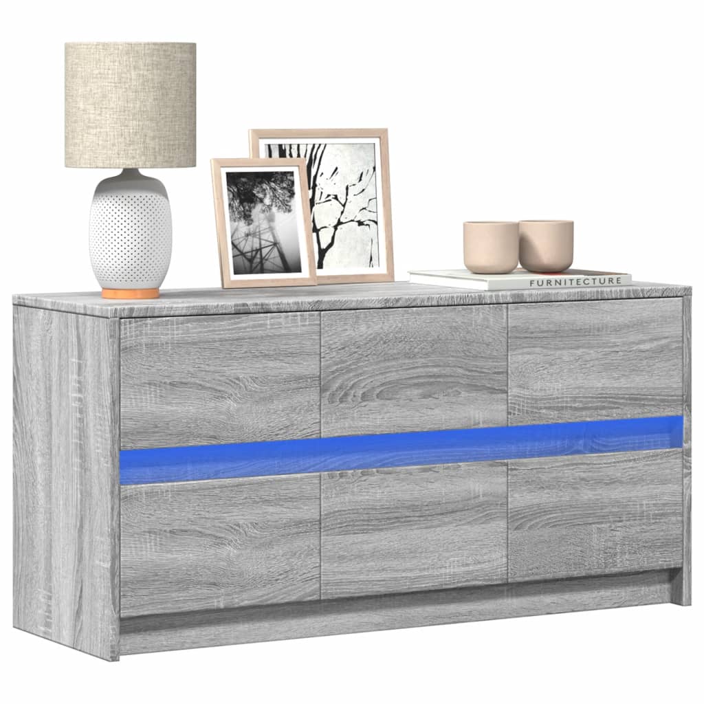 Tv-Meubel Met Led 180X34X50 Cm Bewerkt Hout