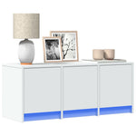Tv-Meubel Met Led 165X34X40 Cm Bewerkt Hout