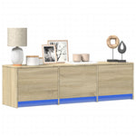 Tv-Meubel Met Led 165X34X40 Cm Bewerkt Hout