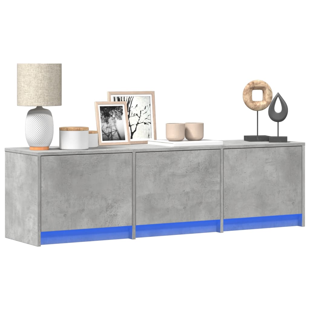 Tv-Meubel Met Led 165X34X40 Cm Bewerkt Hout