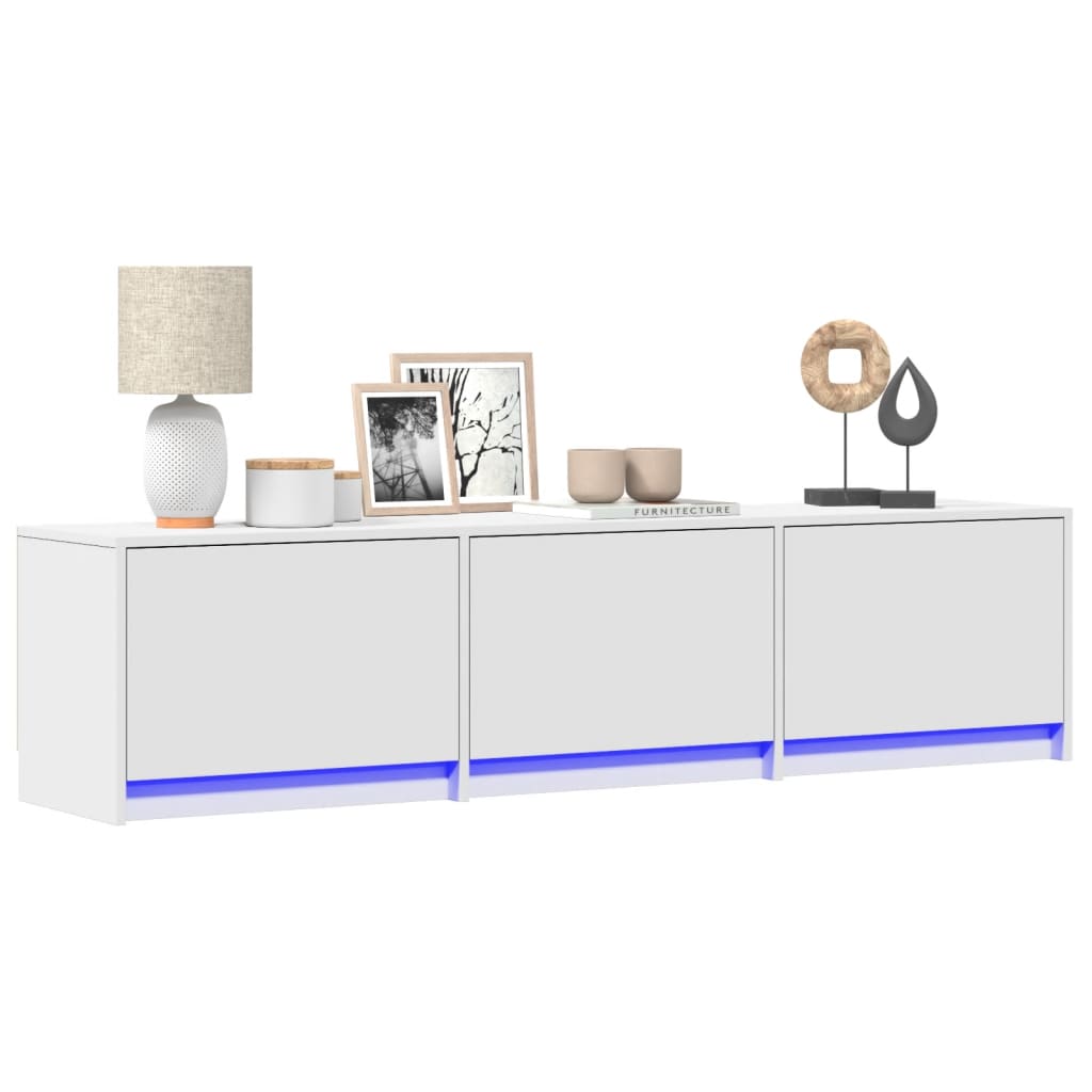 Tv-Meubel Met Led 165X34X40 Cm Bewerkt Hout