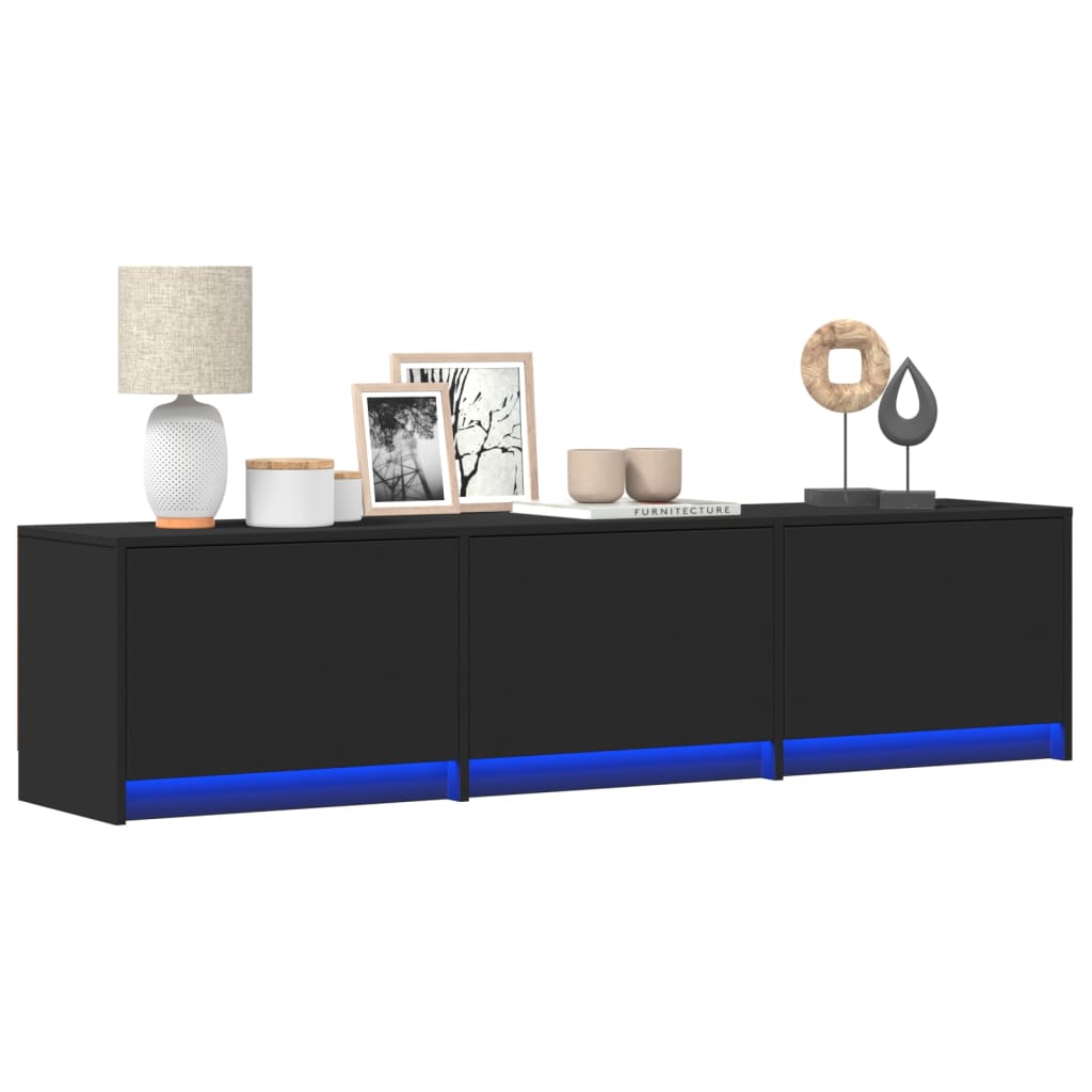 Tv-Meubel Met Led 165X34X40 Cm Bewerkt Hout