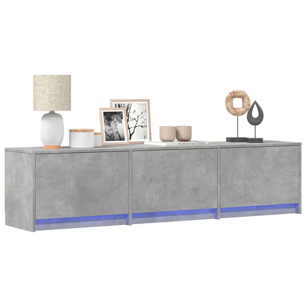 Tv-Meubel Met Led 165X34X40 Cm Bewerkt Hout