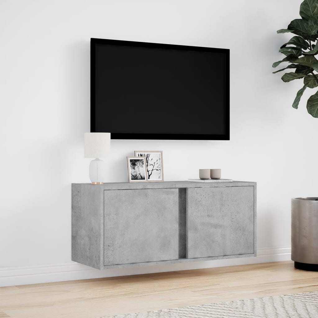 Tv-Wandmeubel Met Led-Verlichting 80X31X35 Cm