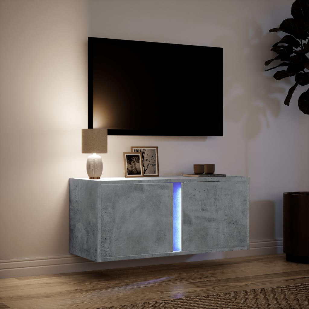 Tv-Wandmeubel Met Led-Verlichting 80X31X35 Cm