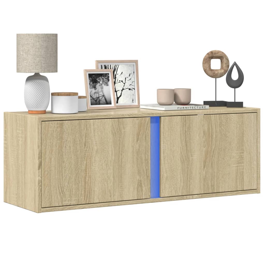 Tv-Wandmeubel Met Led-Verlichting 80X31X35 Cm