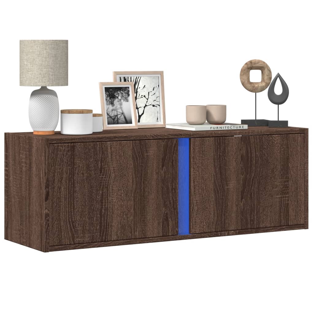 Tv-Wandmeubel Met Led-Verlichting 80X31X35 Cm