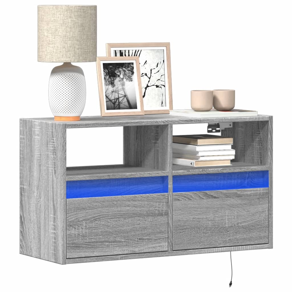 Tv-Wandmeubel Met Led-Verlichting 100X31X45 Cm