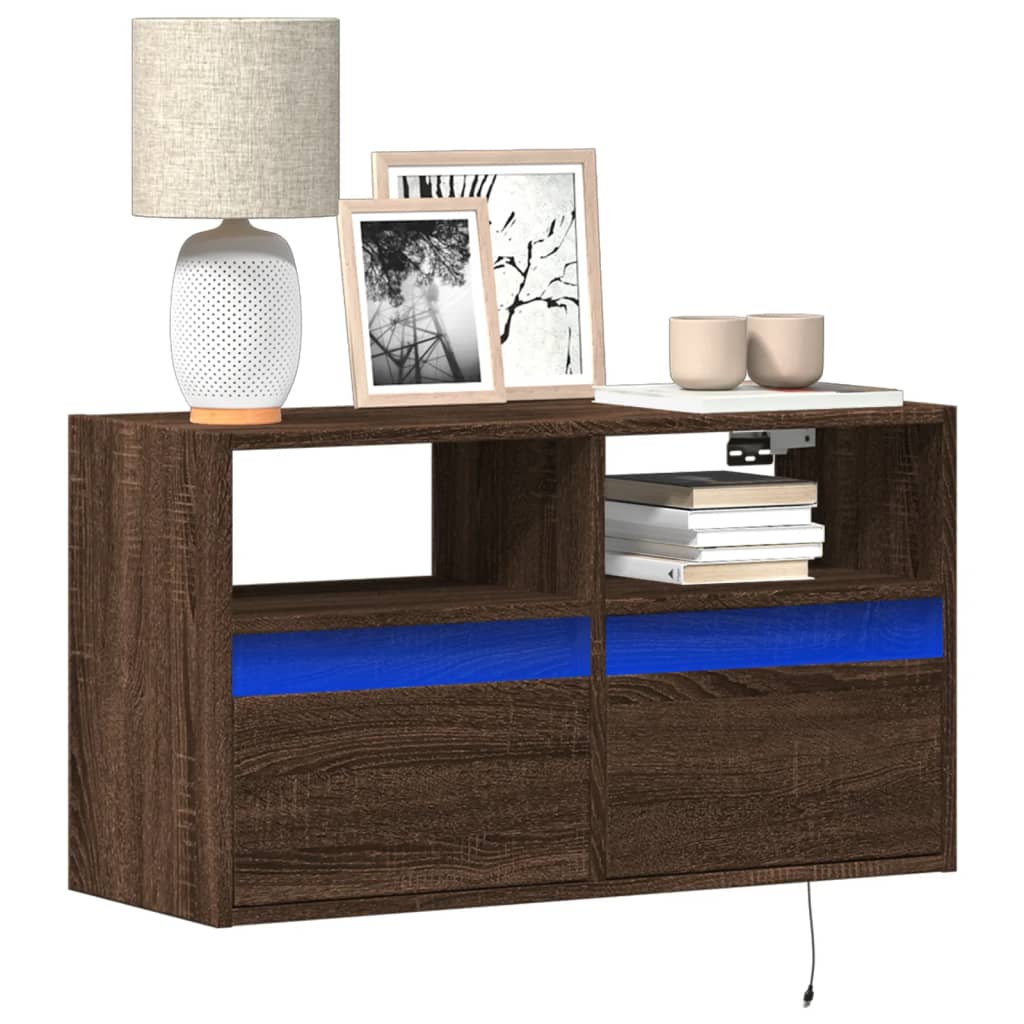 Tv-Wandmeubel Met Led-Verlichting 100X31X45 Cm
