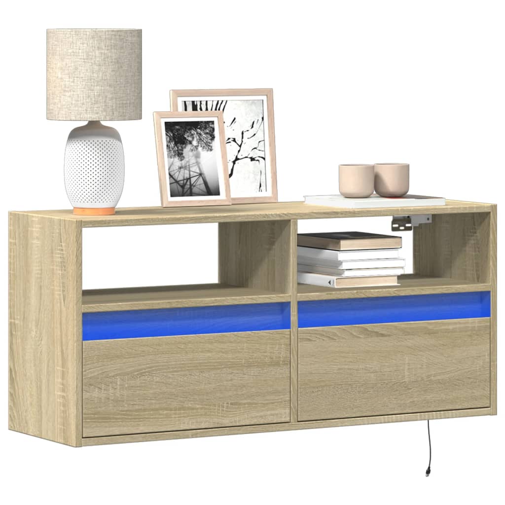 Tv-Wandmeubel Met Led-Verlichting 100X31X45 Cm