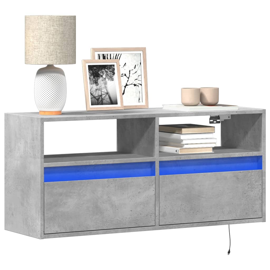 Tv-Wandmeubel Met Led-Verlichting 100X31X45 Cm