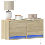 Tv-Wandmeubel Met Led-Verlichting 80X31X35 Cm