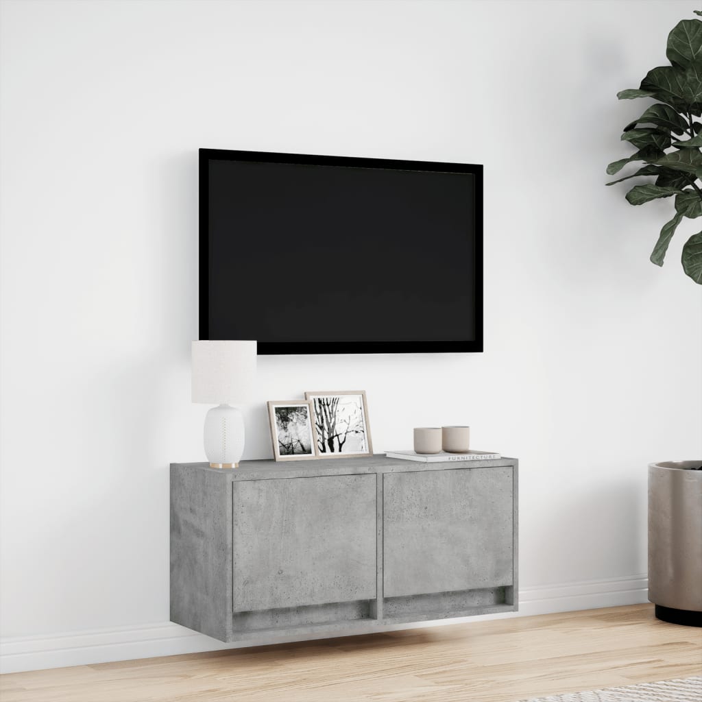 Tv-Wandmeubel Met Led-Verlichting 80X31X35 Cm