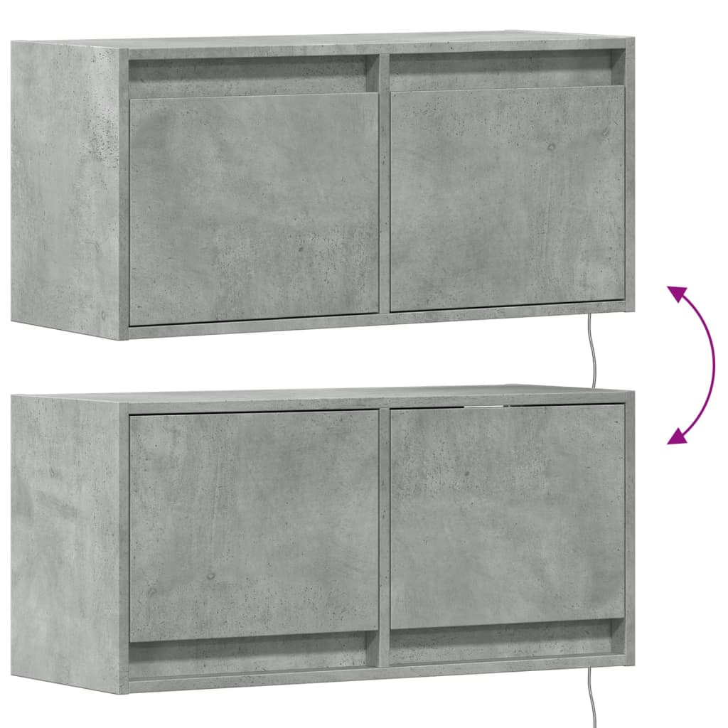 Tv-Wandmeubel Met Led-Verlichting 80X31X35 Cm