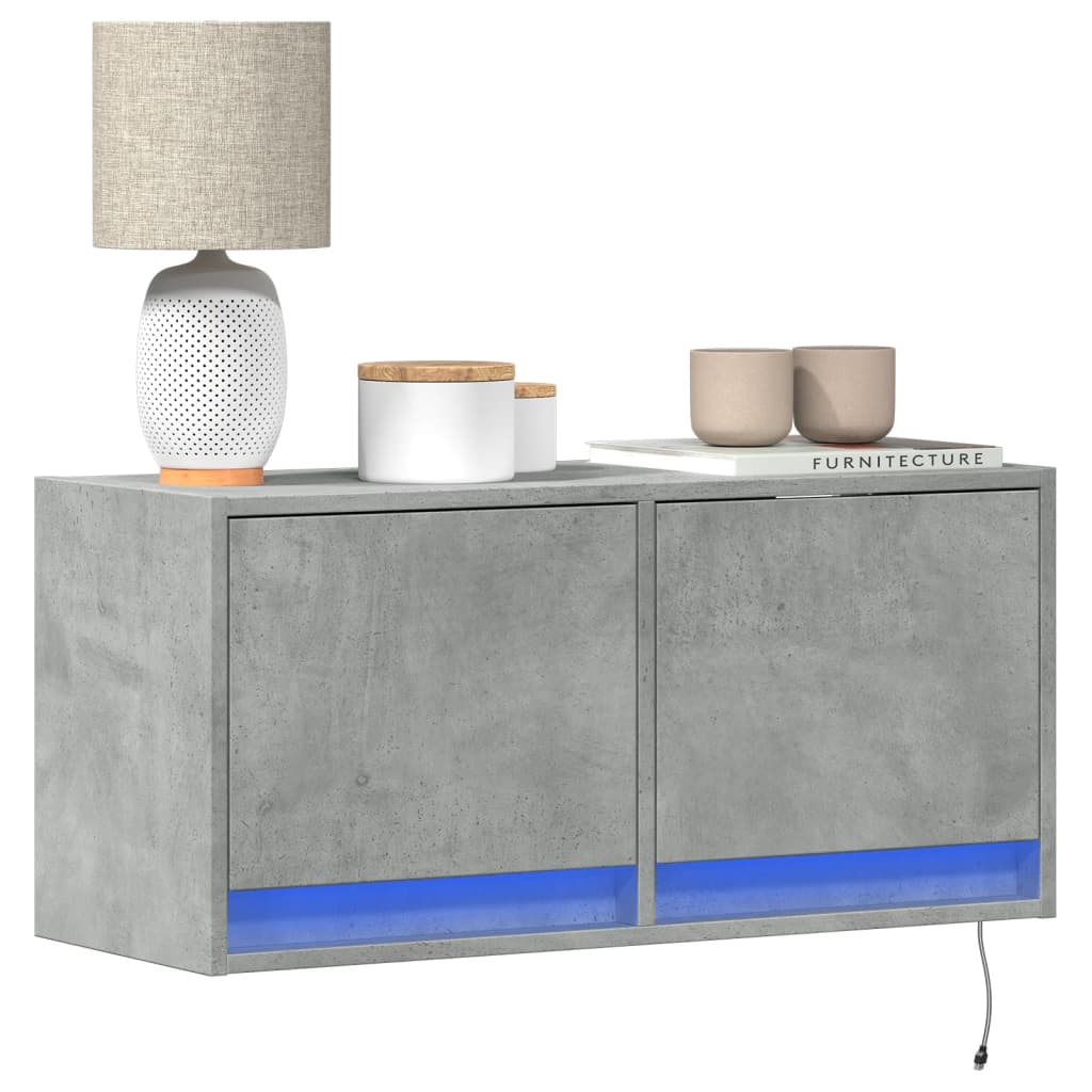Tv-Wandmeubel Met Led-Verlichting 80X31X35 Cm