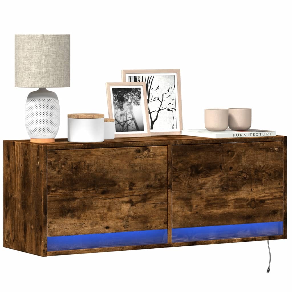 Tv-Wandmeubel Met Led-Verlichting 80X31X35 Cm