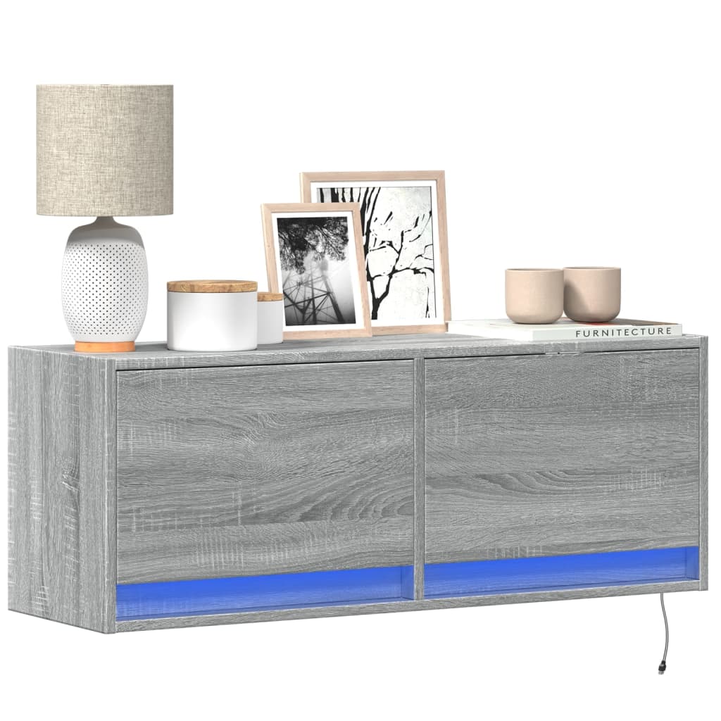 Tv-Wandmeubel Met Led-Verlichting 80X31X35 Cm