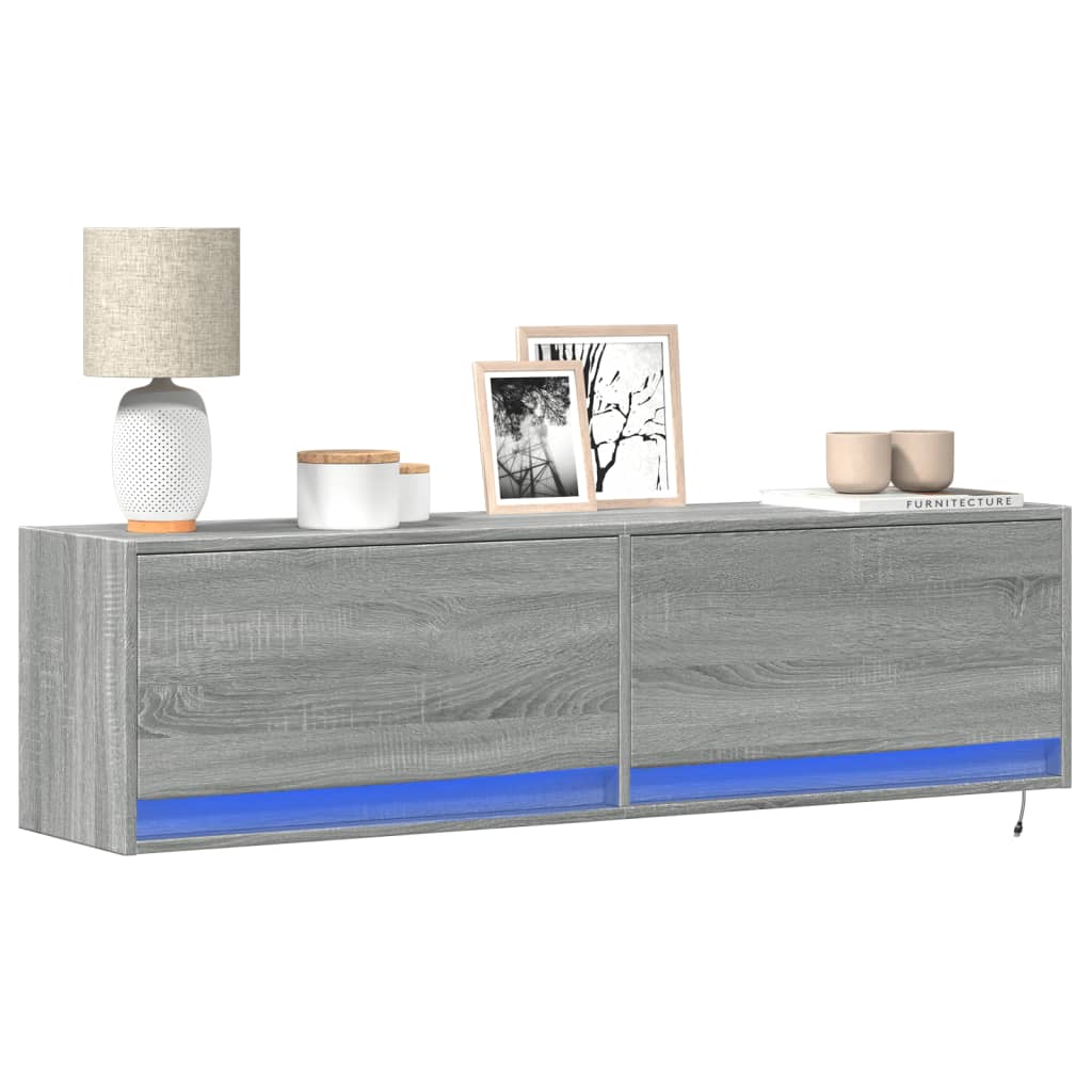 Tv-Wandmeubel Met Led-Verlichting 80X31X35 Cm