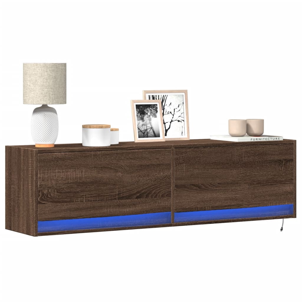 Tv-Wandmeubel Met Led-Verlichting 80X31X35 Cm