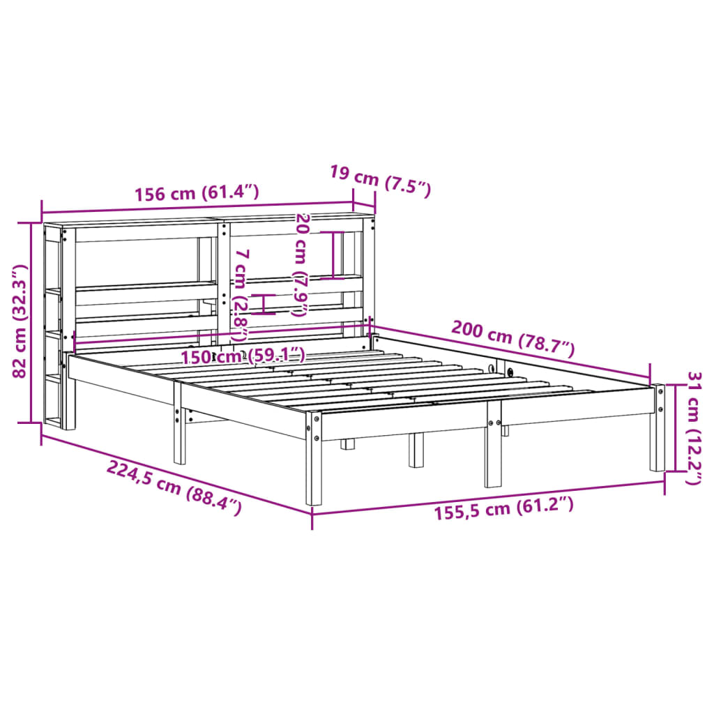 Bedframe Zonder Matras Massief Grenenhout