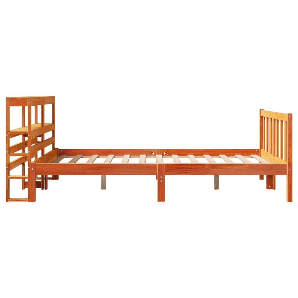 Bedframe Met Hoofdbord Massief Grenenhout Was