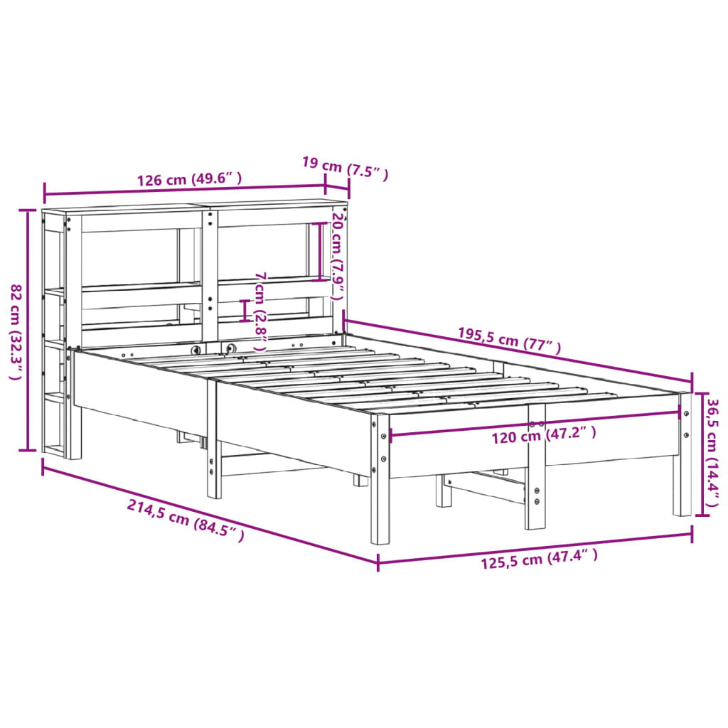 Bedframe Zonder Matras Massief Grenenhout