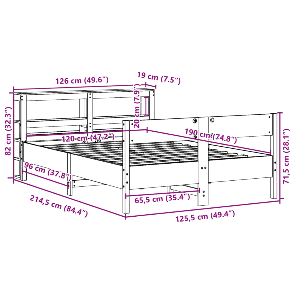 Bedframe Zonder Matras Massief Grenenhout