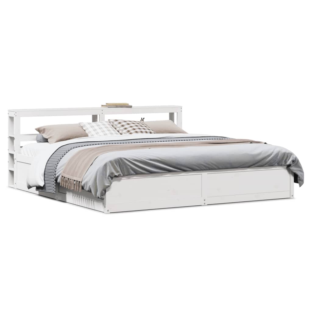 Bedframe Met Hoofdbord Massief Grenenhout