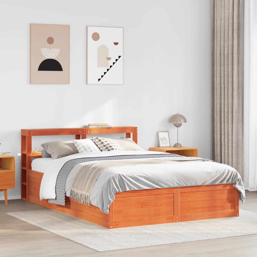 Bedframe Met Hoofdbord Massief Grenenhout