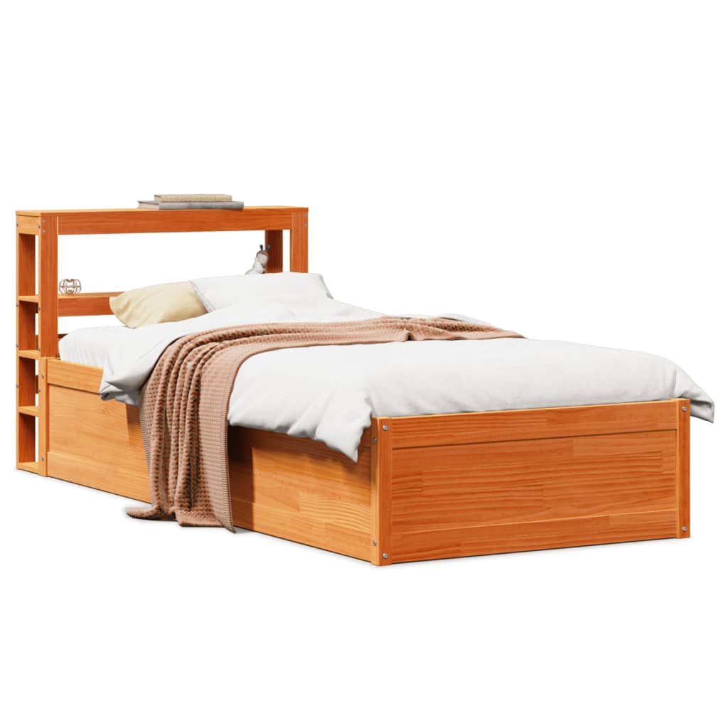 Bedframe Met Hoofdbord Massief Grenenhout