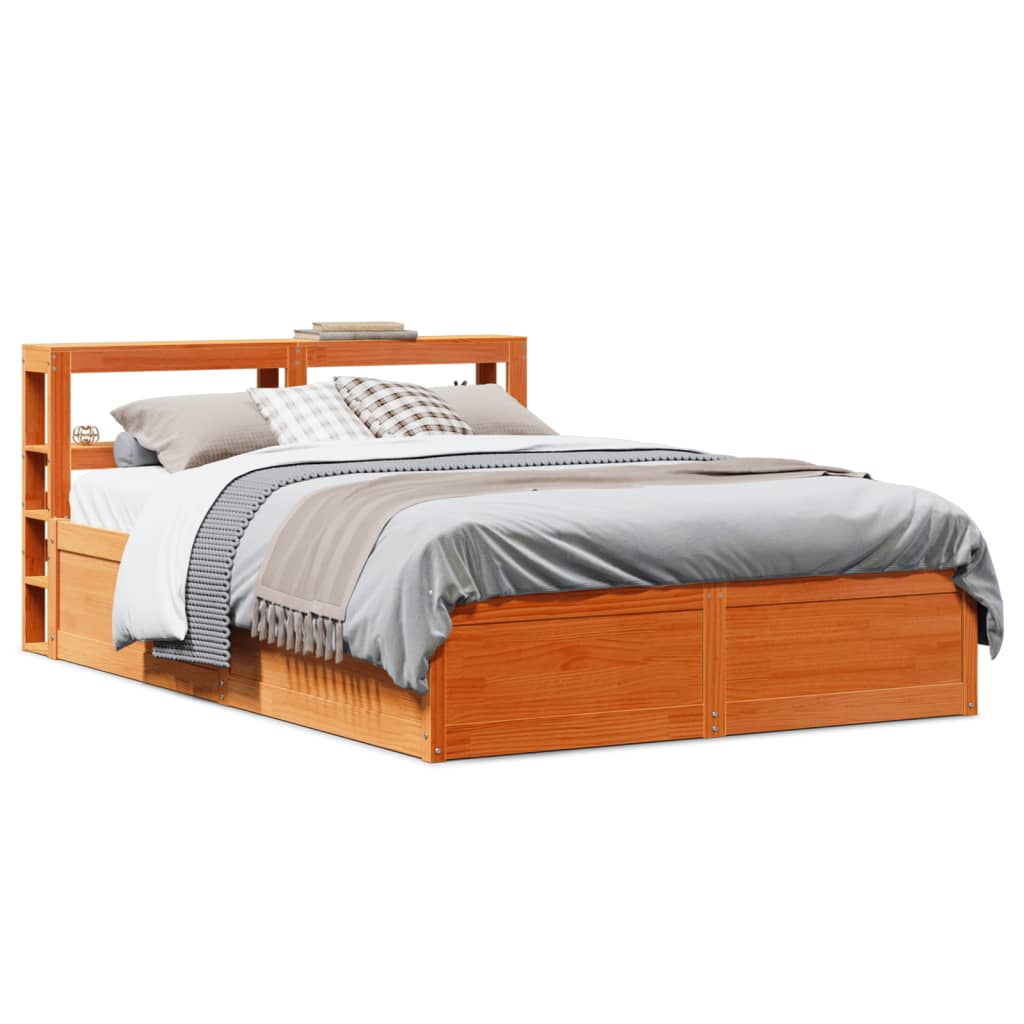 Bedframe Met Hoofdbord Massief Grenenhout