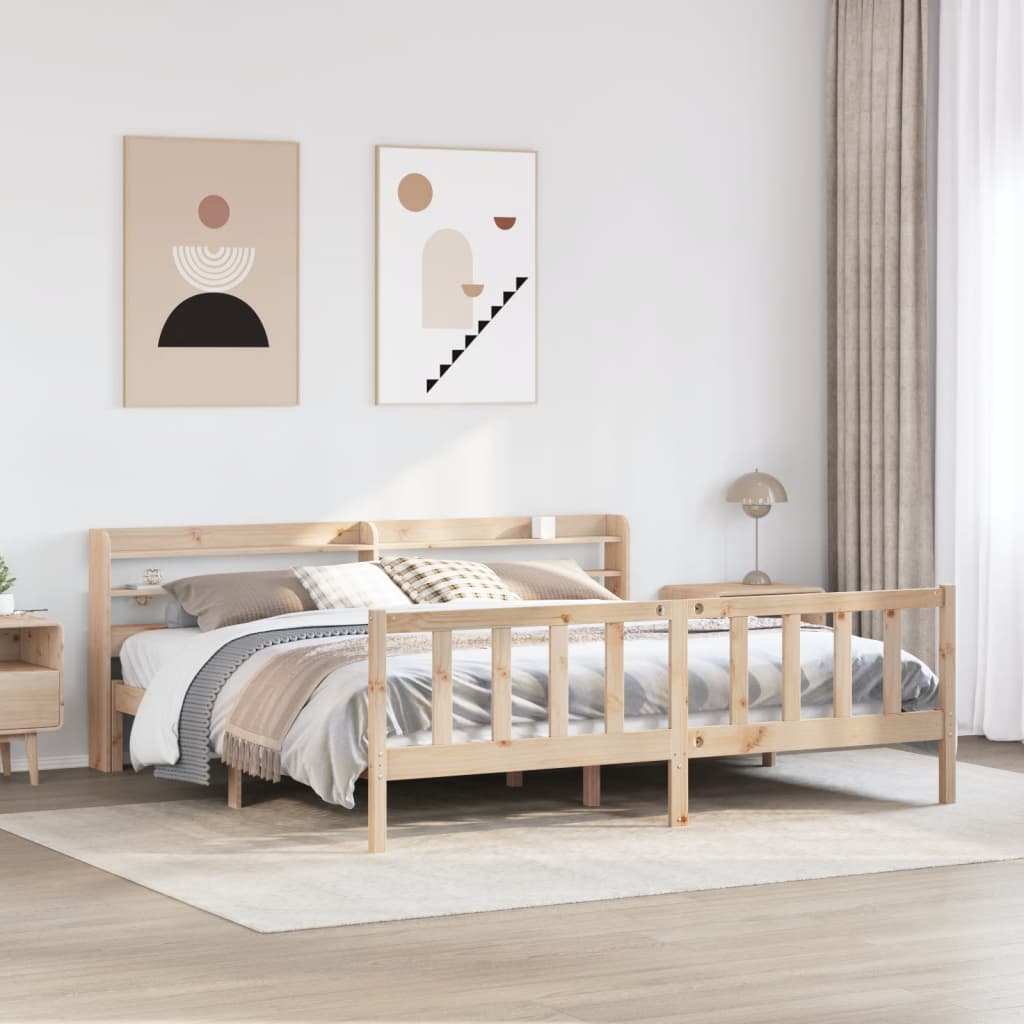 Bedframe Zonder Matras Massief Grenenhout