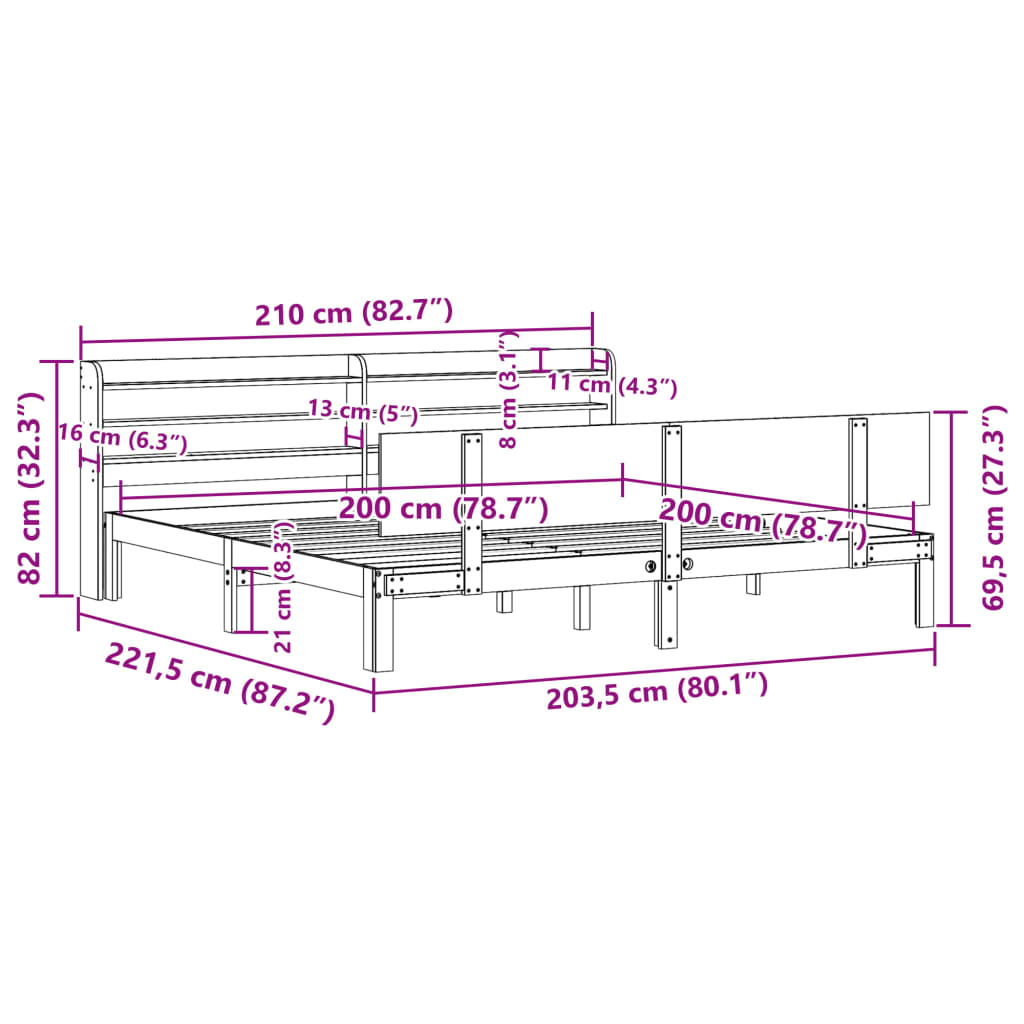 Bedframe Met Hoofdeinde Zonder Matras