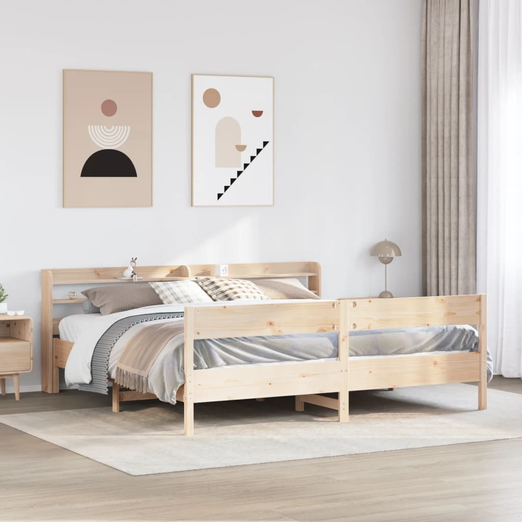 Bedframe Zonder Matras Massief Grenenhout