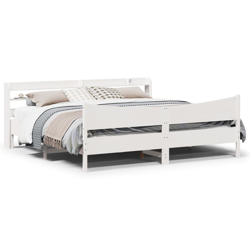 Bedframe Met Hoofdbord Massief Grenenhout