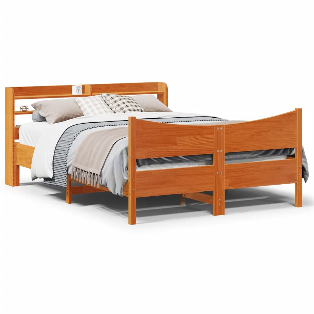 Bedframe Met Hoofdbord Massief Grenenhout