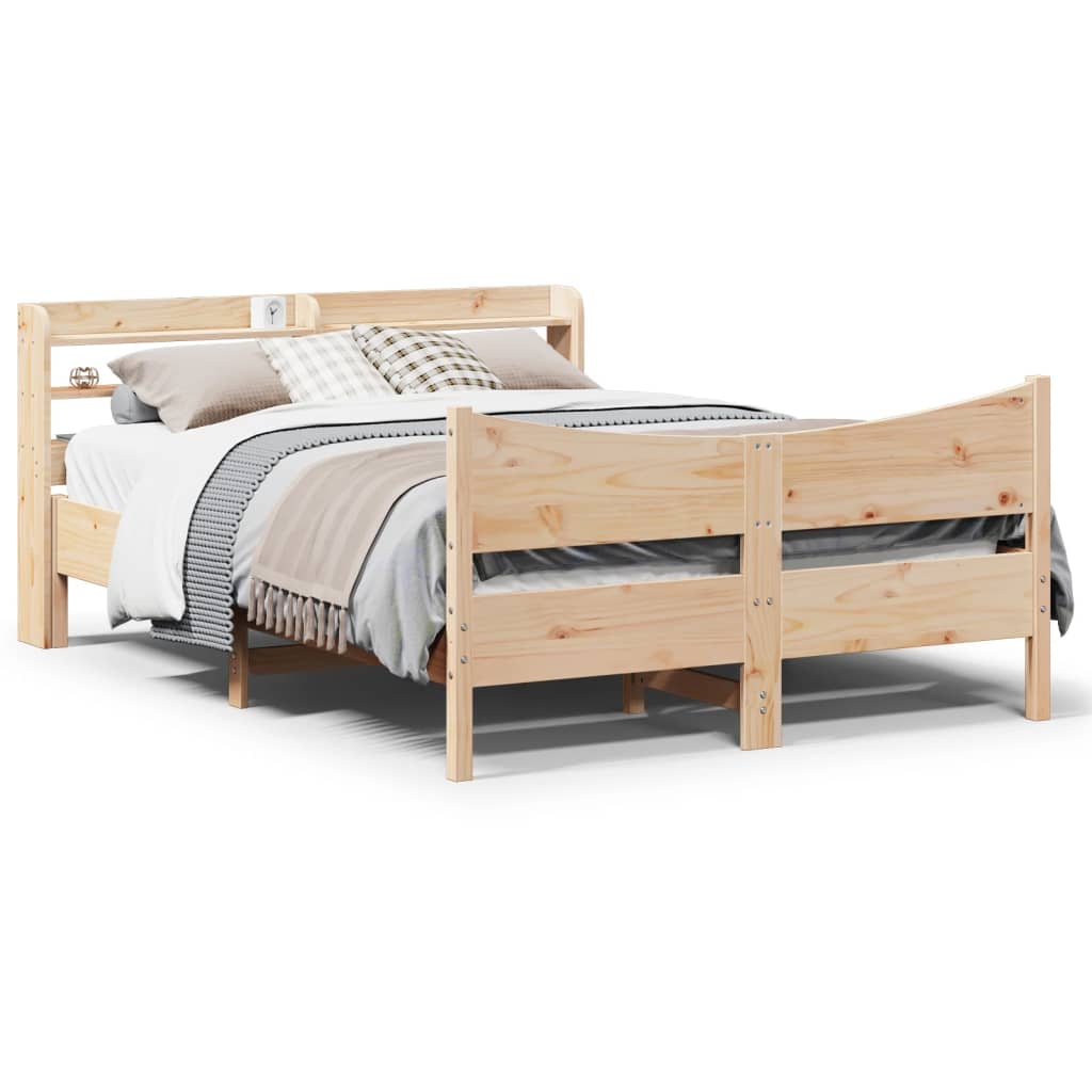 Bedframe Met Hoofdbord Massief Grenenhout