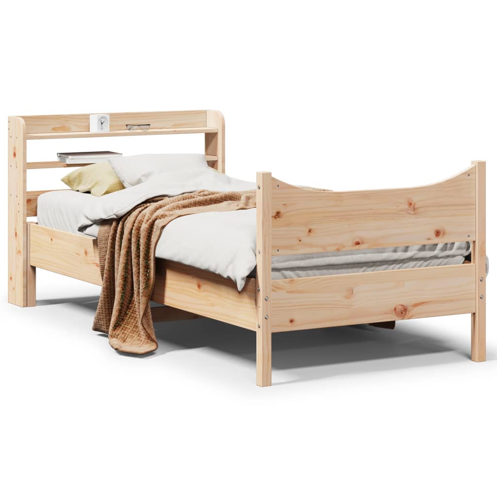 Bedframe Met Hoofdbord Massief Grenenhout