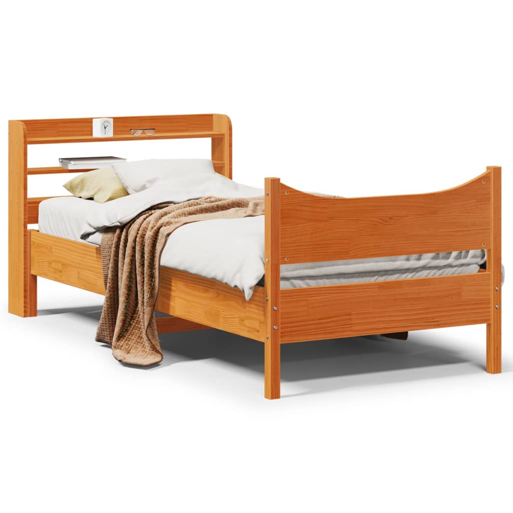 Bedframe Met Hoofdbord Massief Grenenhout