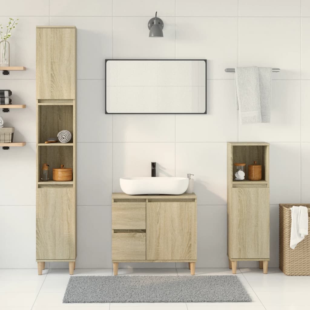 Badkamerkastenset Bewerkt Hout