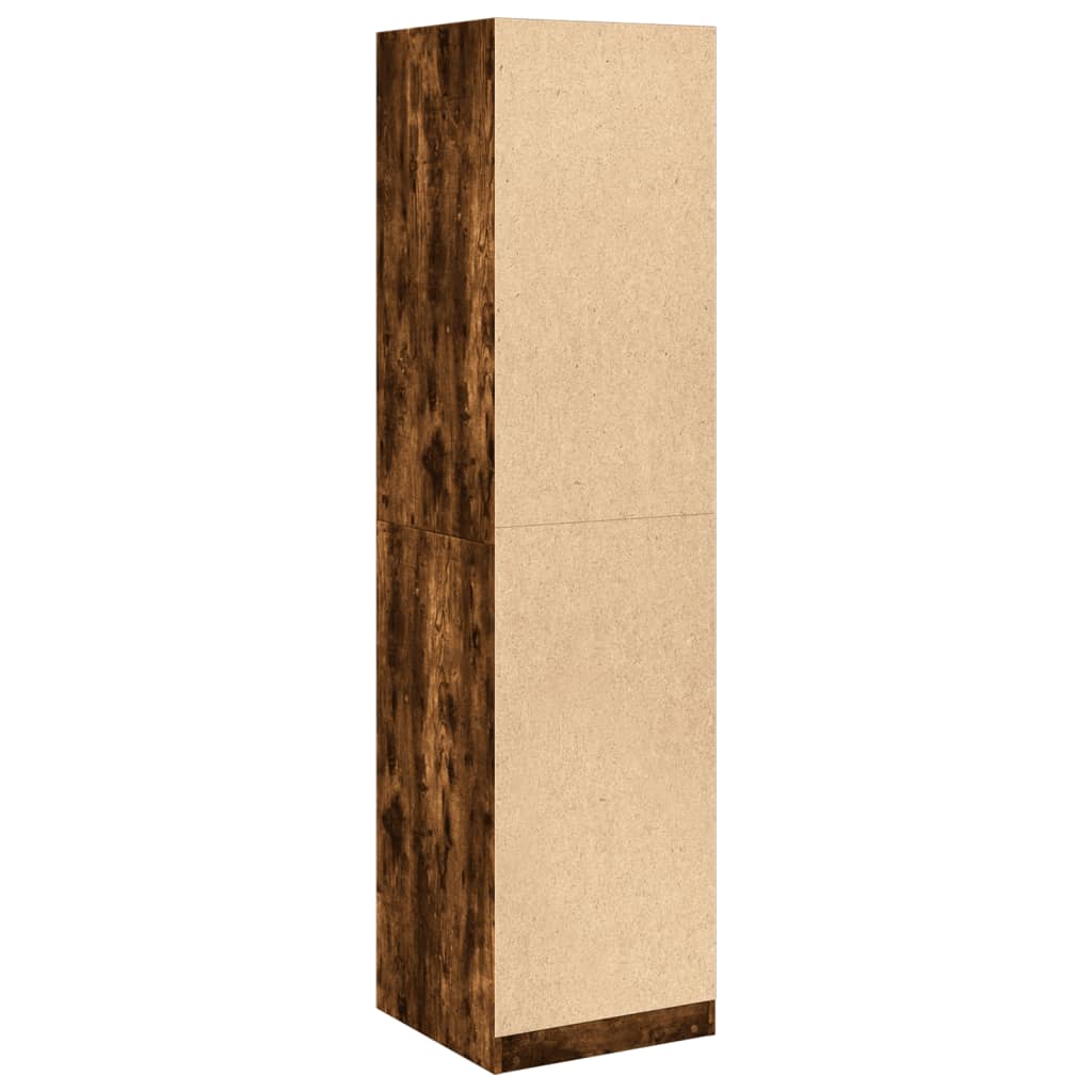Kledingkast Bewerkt Hout Kleurig Gerookt Eiken