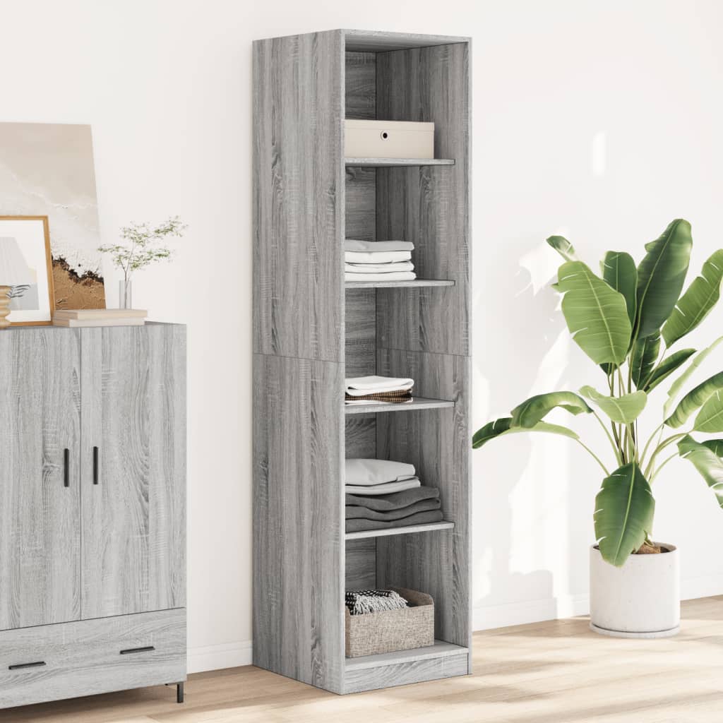 Kledingkast Bewerkt Hout Grijs Sonoma