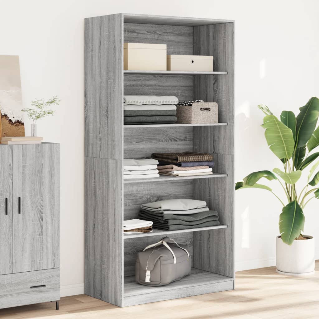 Kledingkast Met Lades Bewerkt Hout Grijs Somoma Grijs Sonoma